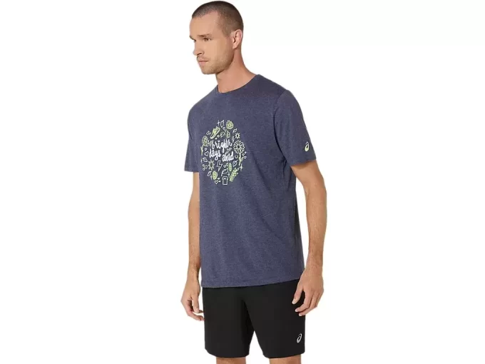 UNISEX ASICS BRIGHTER DAYS AHEAD SHORT SLEEVE TEE UNISEX ASICS BRIGHTER DAYS AHEAD SHORT SLEEVE TEE