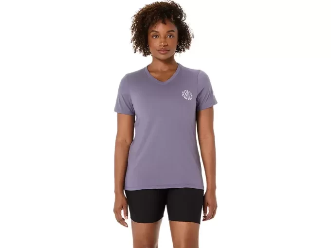 WOMEN’S ASICS NATURE V-NECK SHORT SLEEVE TEE