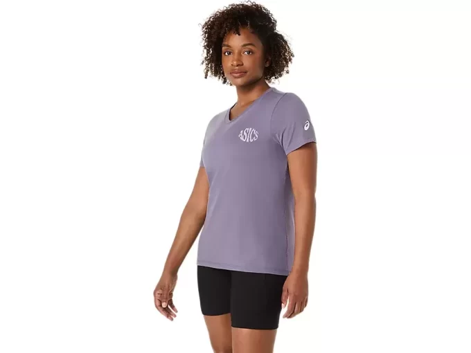 WOMEN’S ASICS NATURE V-NECK SHORT SLEEVE TEE