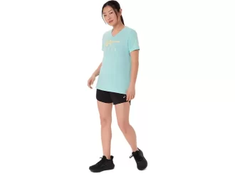 WOMEN’S ASICS STRIPES V-NECK