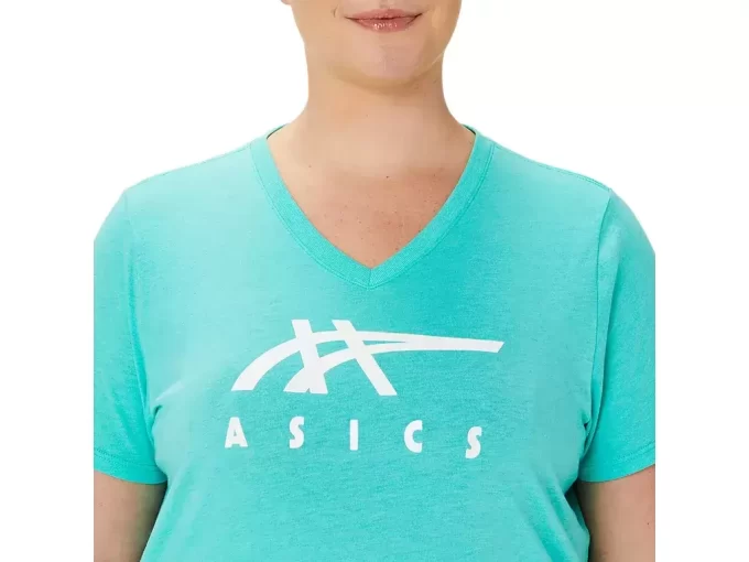 WOMEN’S ASICS STRIPES V-NECK