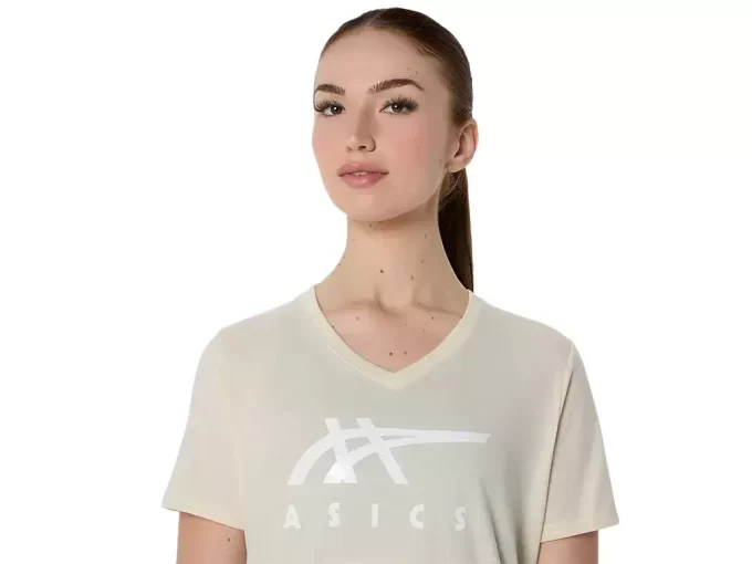 WOMEN’S ASICS STRIPES V-NECK