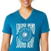 WOMEN’S SUNFLOWER SLOGAN V-NECK